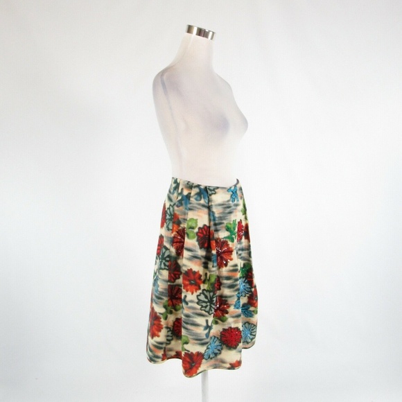 White red MALIPARMI pleated skirt IT40 6 - Picture 3 of 14